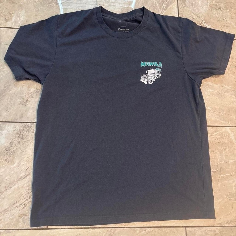 Kamisa Manila Jeep Philippines Graphic T-Shirt Mens Large Black Kultura Tee